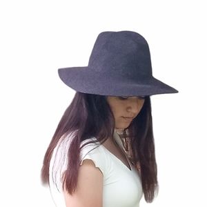 STEFENO Wool Crushable Water Repellent Gray Hat Small